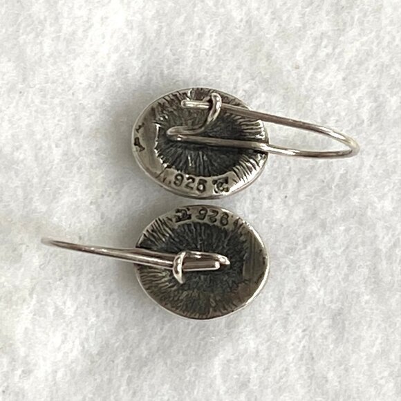 Sterling Silver 925 Dainty Oval White Mother Of Pearl Dangle Earrings - Picture 9 of 16